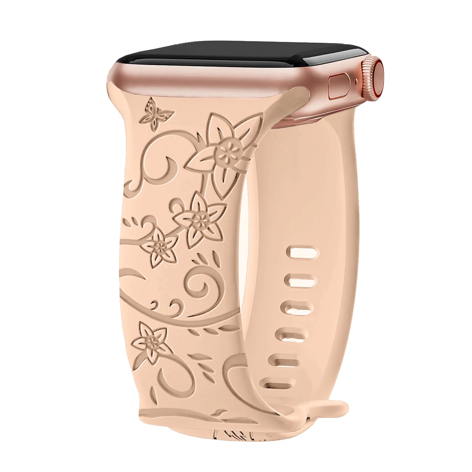 花柄刻印入りApple Watchバンド
