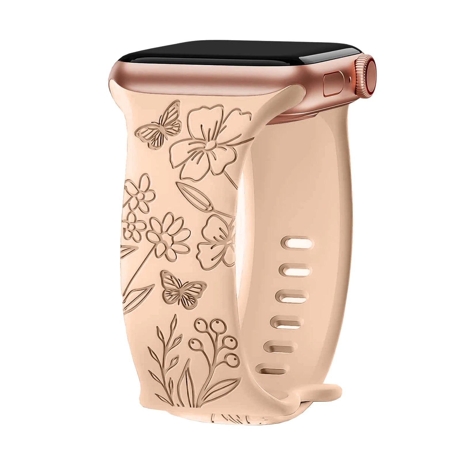 花柄刻印入りApple Watchバンド