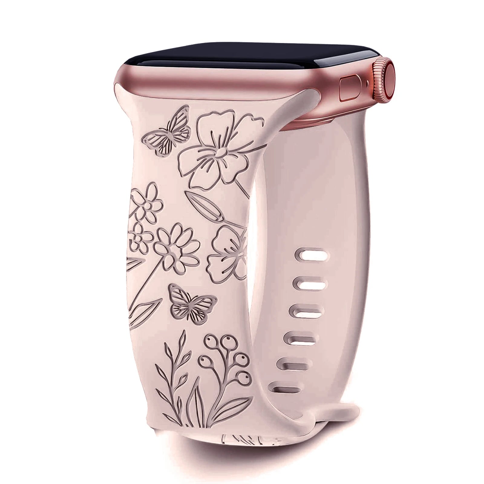 花柄刻印入りApple Watchバンド