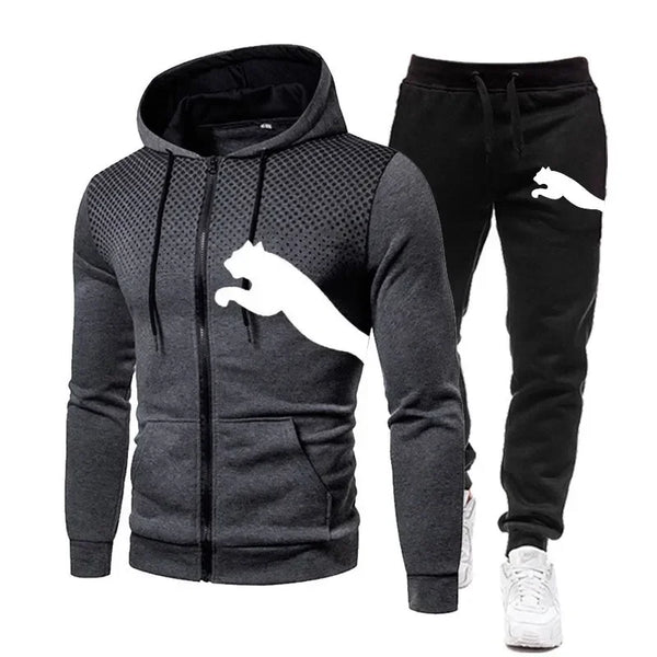 Designer Hooded Jacket + Pants Suit